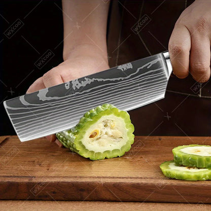 9 Pcs Kitchen Chef Knife Set High Carbon Stainless Steel Damascus Chef Knife Boning Knife Cleaver Santoku Slicer Vegetable