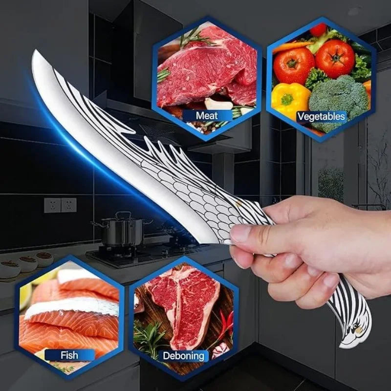 8" Unique Eagle Style Chef Knife Viking Gifts for Men Viking Knives High Carbon Steel Kitchen Knife