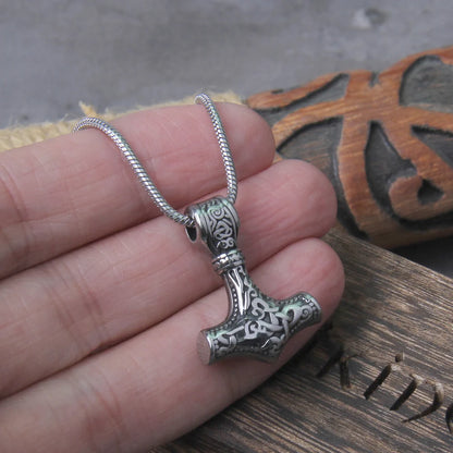 Stainless Steel Small Thor's Hammer Viking Necklace