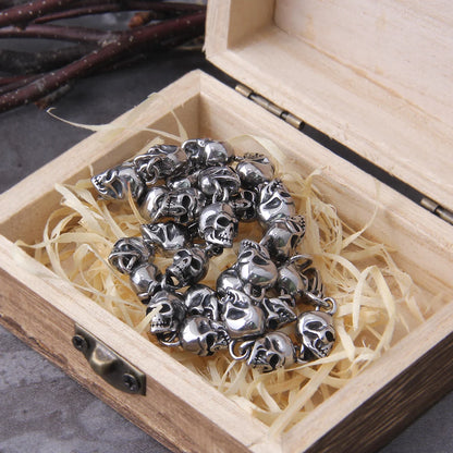 Stainless steel skull chain necklace stainless steel