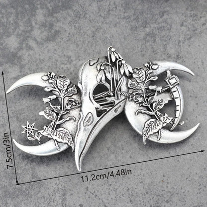 4PCS Witch Viking Norse celtic raven skull Barrette Hairpin Gothic Hair Accessory