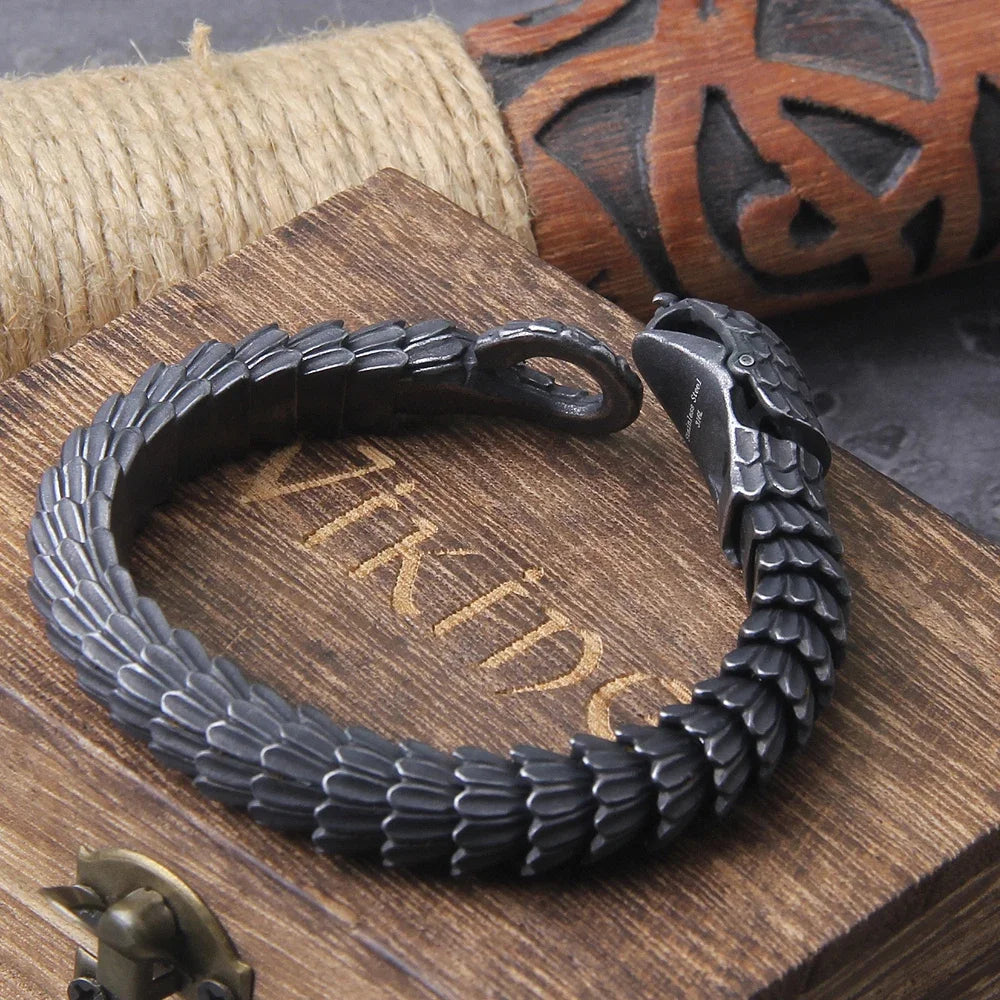 Stainless Steel Black Snake Chain Bracelet