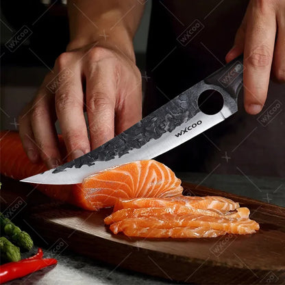 3PCS/5PCS Professional Kitchen Chef Knife Set High Quality Stainless Steel Handmade Boning Knife Sharp Meat Cleaver Nitrile