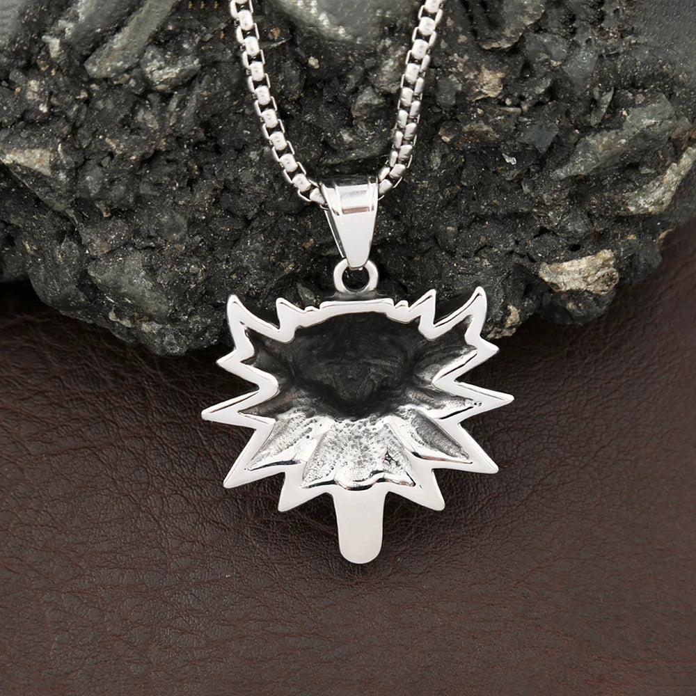 Stainless Steel Wolf Head Pendant Slavic Vikings Necklaces For Men Women Fashion Jewelry