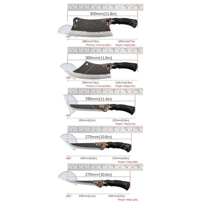 8PCS Professional Kitchen Chef Knife Set Stainless Steel Forged for Cooking Meat Vegetable Fish Utility Cutting
