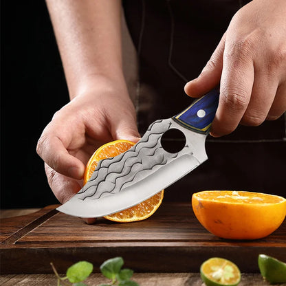 1 PC Stainless Steel Professional Kitchen Knife Handmade Forged Boning and Slicing Cleaver with Wooden Handle