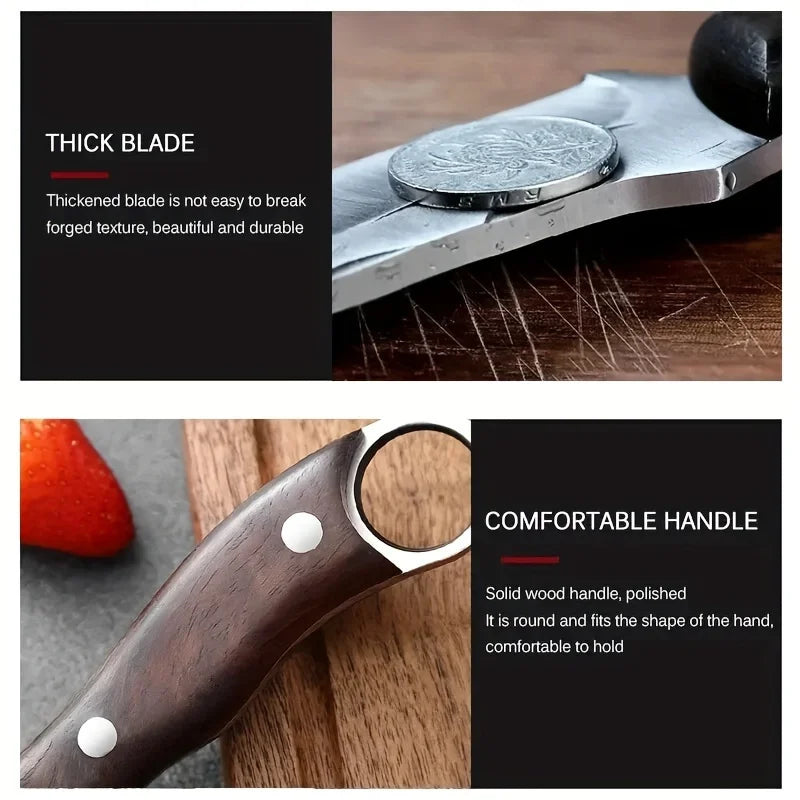 Kitchen Knife Meat Professional Stainless Steel Cleaver Boning Slicer Butcher Fruit Camping Multipurpose Sharp Knife