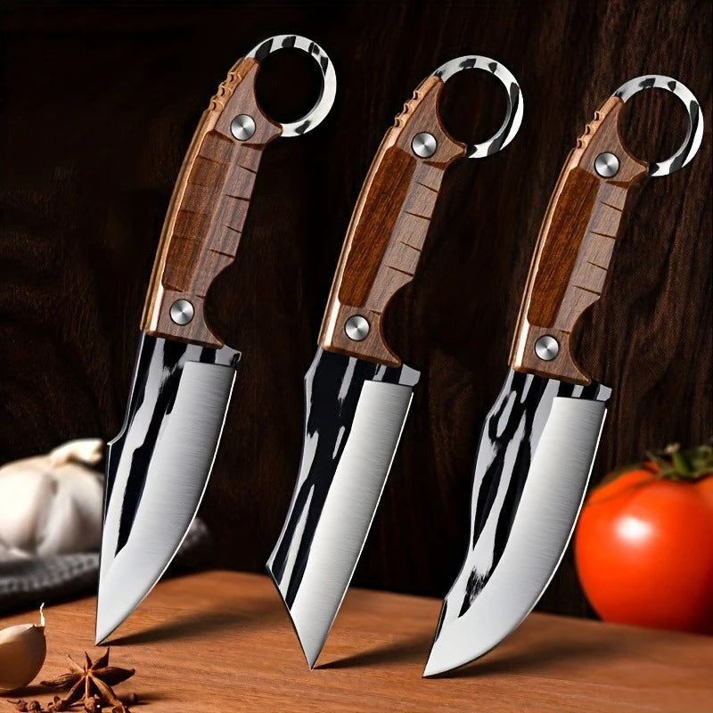 3Pcs Viking knife Chef Knife Japan Kitchen Meat Cleaver Butcher Boning Knife BBQ