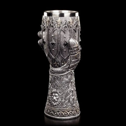 Nordic Mythology Wine Glass Armoured Glove Chalice Resin Stainless Steel Goblet Cocktail Glasses Whiskey Cup Pub Bar Drinkware