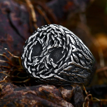 Stainless Steel Tree of Life Signet Ring