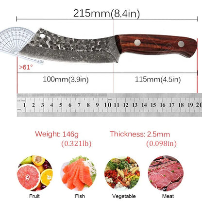 2 PCS Stainless Steel Kitchen Knife Set Mini Butcher Paring Cleavers Multipurpose Hand Forged Utility Cutters for Kitchen