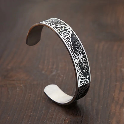 Nordic Tree of Life Bracelet Stainless Steel Viking Celtic Knot