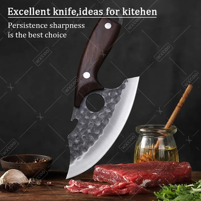 4 Pcs Stainless Steel Kitchen Chef Knife Set Multipurpose Slicing Utility Boning Paring Cutting Knives Hand Forged Mini Meat