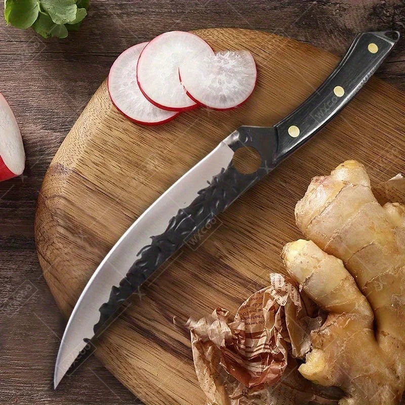 1 PC High Carbon Steel Boning Knife Kitchen Chef Knife Professional Multipurpose Cutting Knife With Sheath For Barbecue Cooking