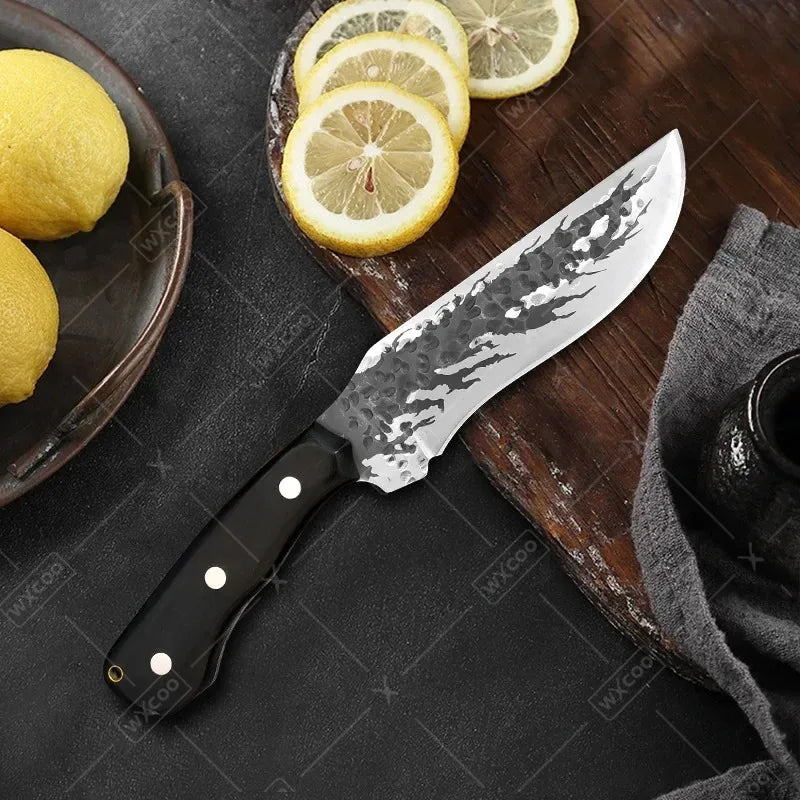 2PCS Stainless Steel Knife Handmade Forged Cleaver Boning Fish Barbecue Camping Outdoor Kitchen Knife