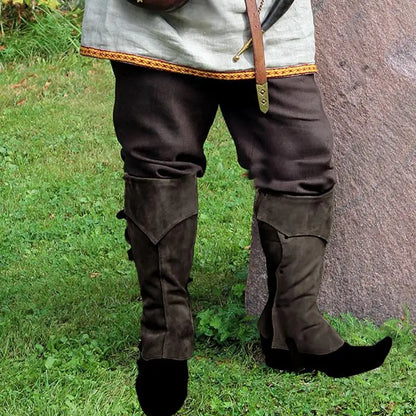 Pirate Boots Covers | Faux Leather Steampunk Boots | Medieval Renaissance Over The Shoe Black Accessories For Men And Women