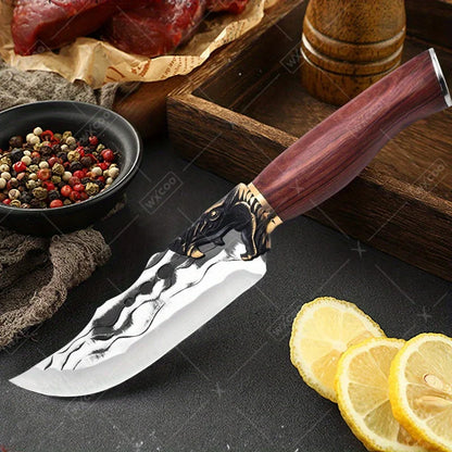 2PCS Professional Kitchen Chef Knife Set Forged Stainless Steel Boning Knife Multipurpose Butcher Knife Cooking Knife Cleaver