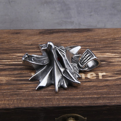 Stainless Steel Viking Wild Hunt necklace Geralt wolf head
