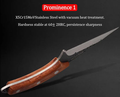 1PC/3PCS Stainless Steel Multipurpose Chef Knife Kitchen Tools Boning Slicing Peeling Filleting Butcher Meat Cleaver Wood Handle