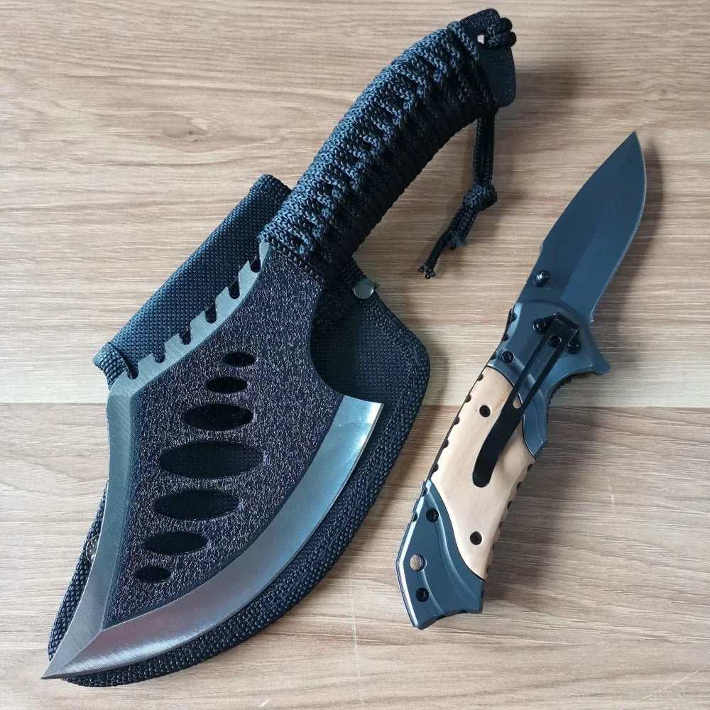 Stainless Steel Blade Tomahawk: Jungle Machete with Non-Slip Handle for Outdoor Camping & Survival