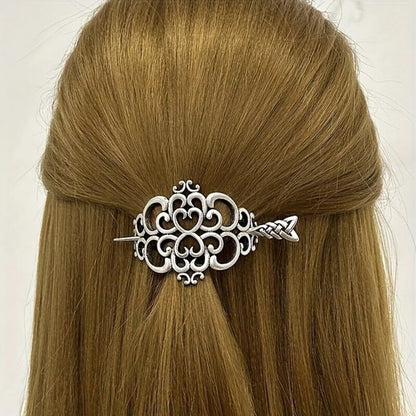 8PCS Hair Clips, Viking Celtic Hair Sticks, Celtic Knot Hairpin, Retro Silver Vintage Metal Hair Barrette, Viking Jewelry Clip