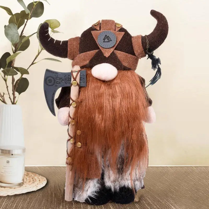 Nordic Viking Gnomes Durable And Reusable Resin Tabletop Statue Decor Plush Gnome Doll Decoration For Fireplace Christmas Tree