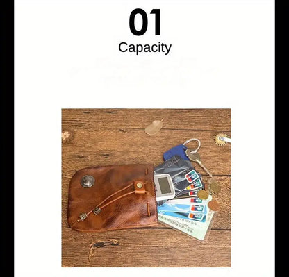 1pc viking sporran mini Soft Retro style Handcrafted Genuine Cowhide Change Holder Pouch Coin Purse Keychain for men and women