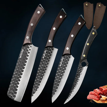 3PCS/4PCS/5PCS/6PCS Professional Utility Knife High Quality Stainless Steel Chef Knife Set Handmade Boning Knife Sharp Meat