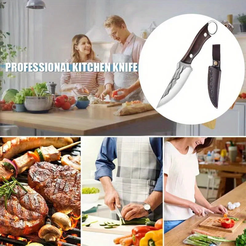 Kitchen Knife Meat Professional Stainless Steel Cleaver Boning Slicer Butcher Fruit Camping Multipurpose Sharp Knife