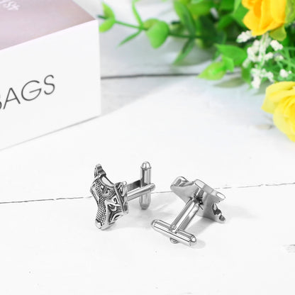 Stainless Steel Cufflinks Nordic Viking Odin Compass