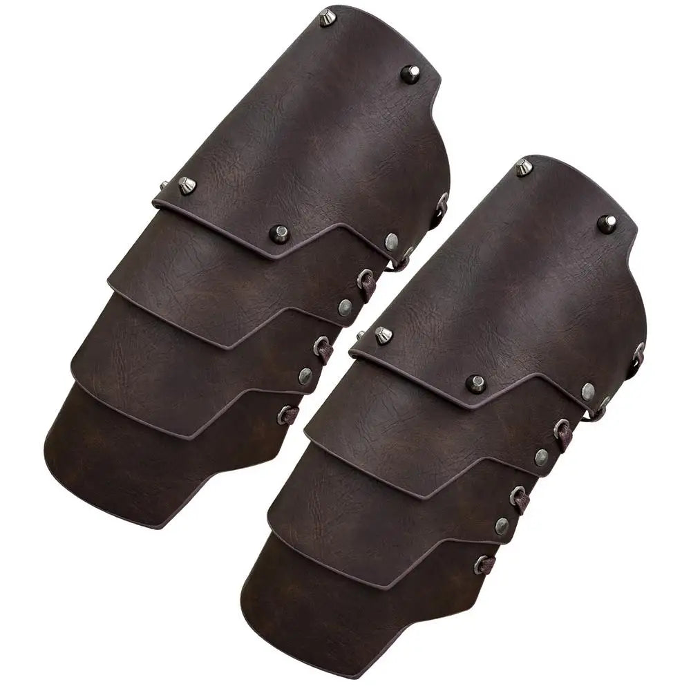 Medieval Bracers Medieval Arm Guard Bracers Cosplay Arm Bracers PU Leather Costume Bracer Viking Bracers For Historical