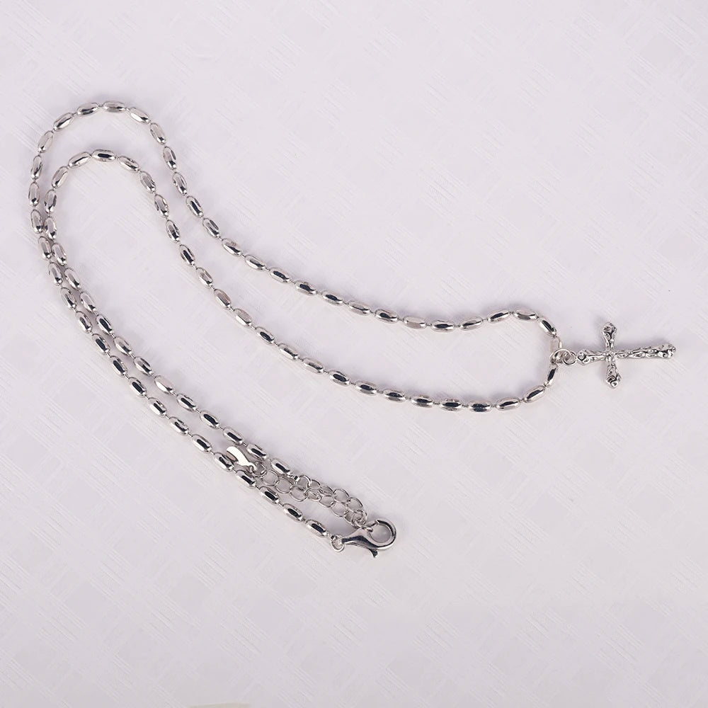 Real Pure 925 Sterling Silver Simple Cross Pendant Necklaces for Men and Women Couples Viking Christian Jewelry Ships from USA