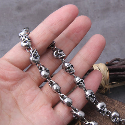 Stainless steel skull chain necklace stainless steel