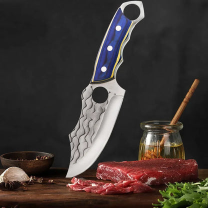 1 PC Stainless Steel Professional Kitchen Knife Handmade Forged Boning and Slicing Cleaver with Wooden Handle