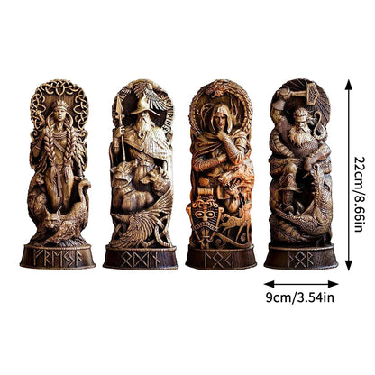 4pcs/set Gift Choice Norse Gods Sculpture Ornament Resin Materials Elegant Decoration Unique Style As Shown