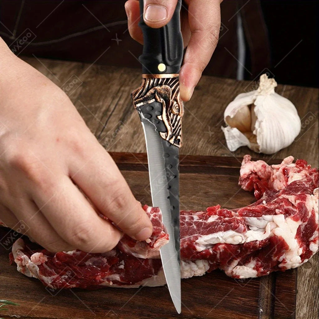 1PCS 6PCS 7PCS Professional Stainless Steel Chef Knife Set Handmade Forged Kitchen Knives Vegetable Cutting Utility Boning Fish