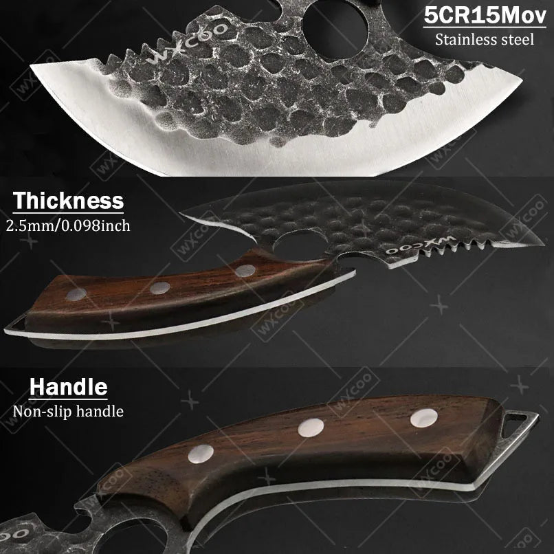 6PCS Stainless Steel Knife Set Professional High Quality Kitchenware Multipurpose Sharp Boning Meat Cleaver Cutting Knives with