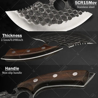 6PCS Stainless Steel Knife Set Professional High Quality Kitchenware Multipurpose Sharp Boning Meat Cleaver Cutting Knives with
