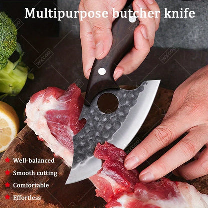 3 PCS Stainless Steel Kitchen Chef Knife Set Hand Forged Multipurpose Boning Knife Mini Utility Slicing Cooking Butcher Fruit