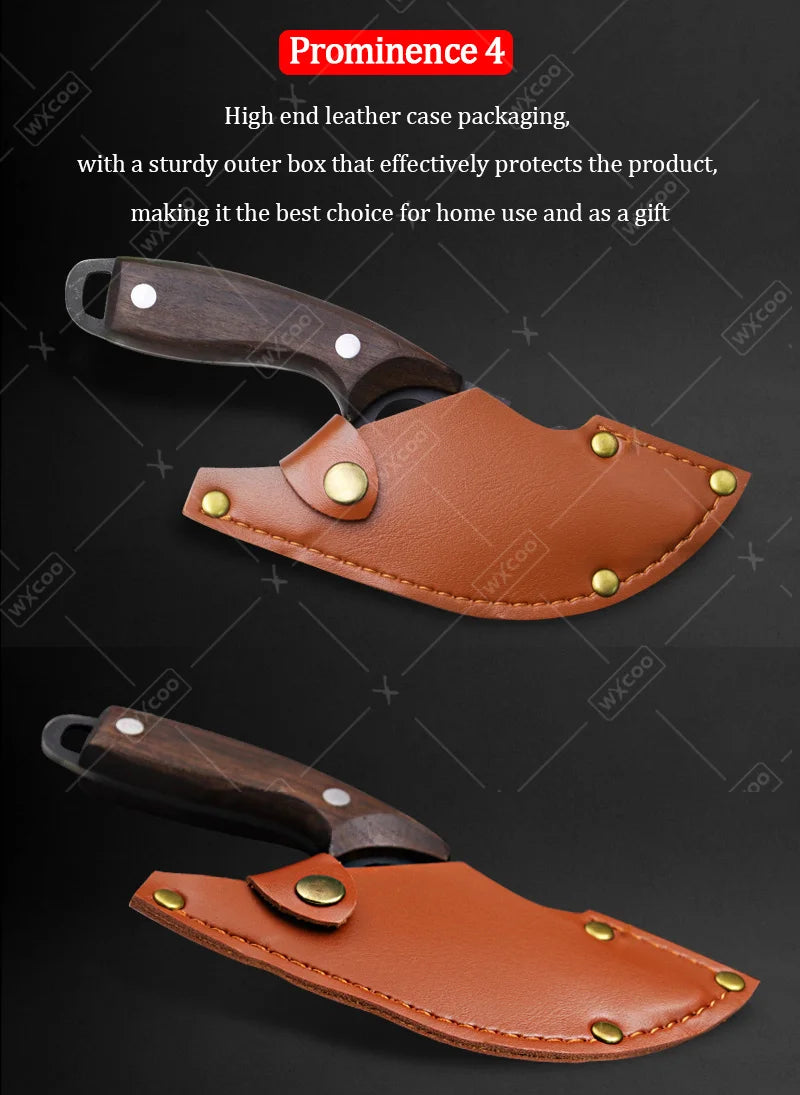 9PCS Professional Kitchen Chef Knife Set Stainless Steel Utility Knife Cutters Mini Knife Butcher Knife Boning Fish Pizza Cheese