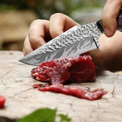 2PCS Stainless Steel Knife Handmade Forged Cleaver Boning Fish Barbecue Camping Outdoor Kitchen Knife