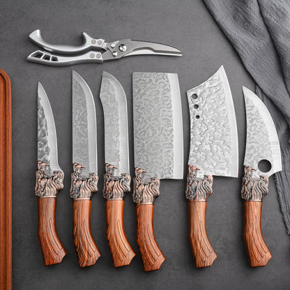 1-7 forged kitchen knife sheath, faucet-shaped handle, suitable for meat and fish
