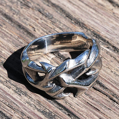 Vintage Hollow Out Design Crown of Thorns Ring Stainless Steel Rings for Men Women Couple Fashion Jewelry Gift