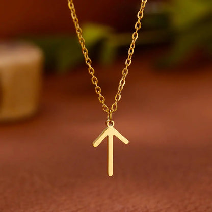 Viking Rune Necklace for Women Norse Runic Letter Pendant Necklaces Minimalist Nordic Stainless Steel Jewelry Christmas Gift