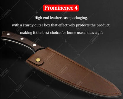 3PCS/5PCS Professional Kitchen Chef Knife Set High Quality Stainless Steel Handmade Boning Knife Sharp Meat Cleaver Nitrile