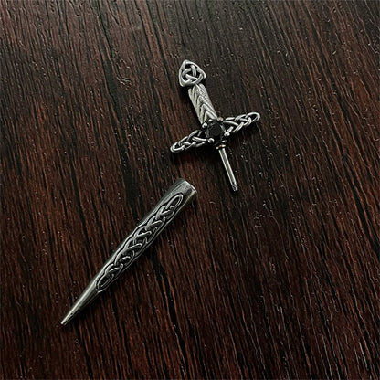 BONISKISS Men's and Women's Sword Earrings Gothic Dagger Earrings Stainless Steel Viking Zircon Tip Piercing Ring Jewelry Gift