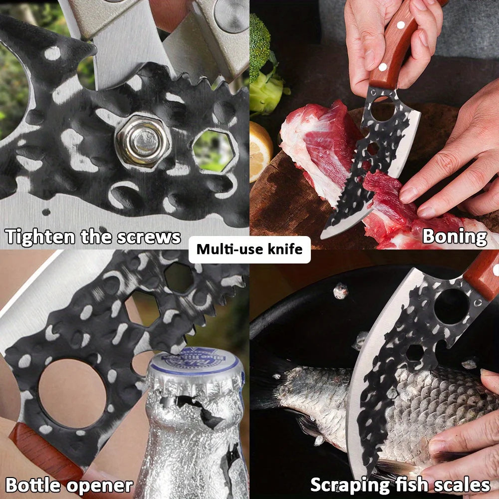 1 PC Stainless Steel Multipurpose Kitchen Chef Boning Knife With Sheath Professional Cutting Fish Barbecue Convenience Knife