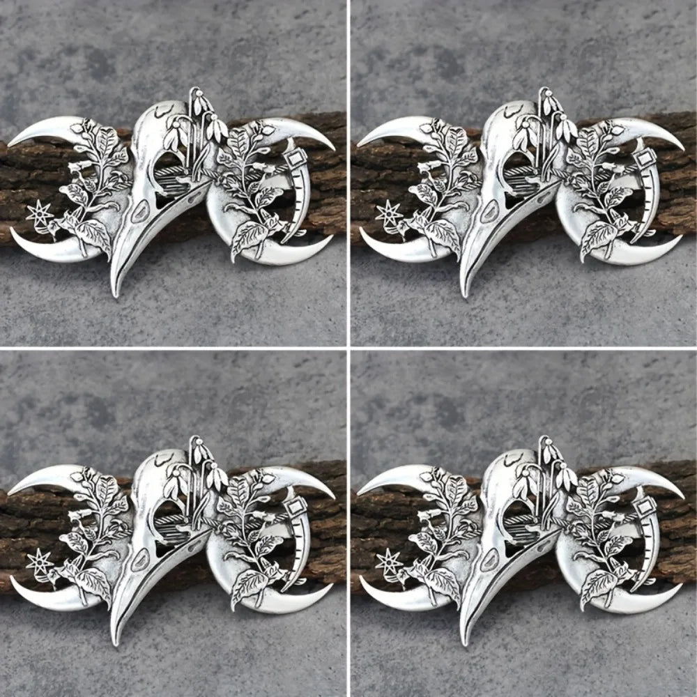 4PCS Witch Viking Norse celtic raven skull Barrette Hairpin Gothic Hair Accessory