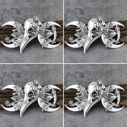 4PCS Witch Viking Norse celtic raven skull Barrette Hairpin Gothic Hair Accessory