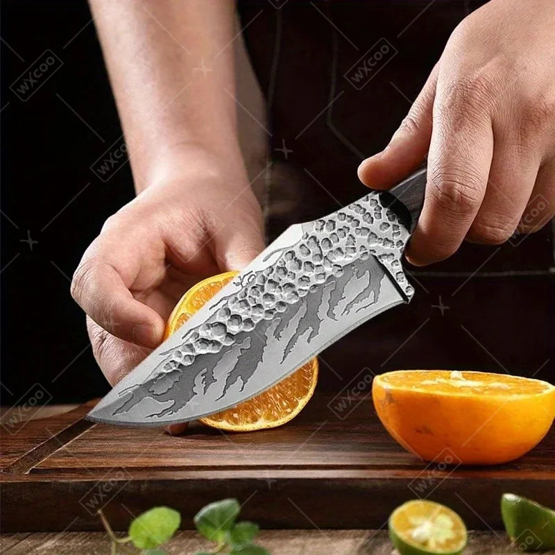 2PCS Stainless Steel Knife Handmade Forged Cleaver Boning Fish Barbecue Camping Outdoor Kitchen Knife
